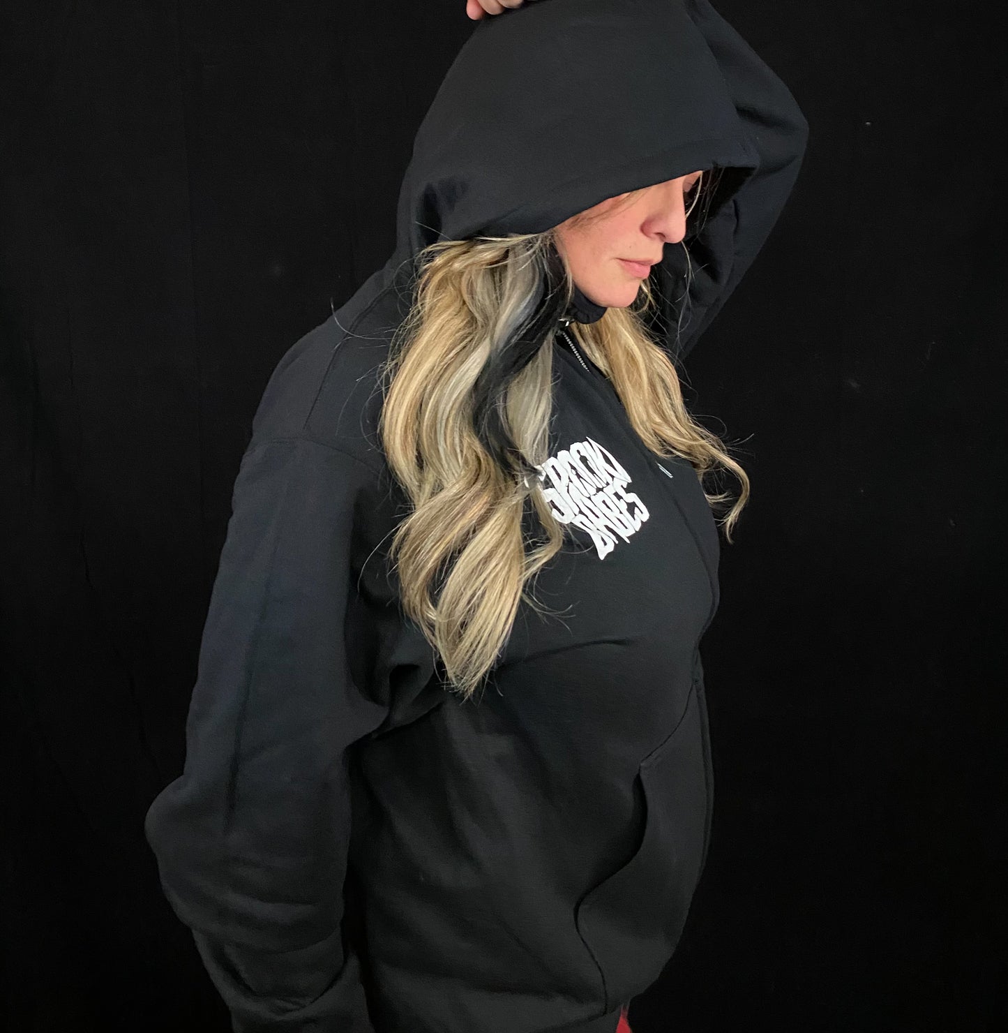 Spooky Babes Zip Up Hoodie Black W/ White Logo