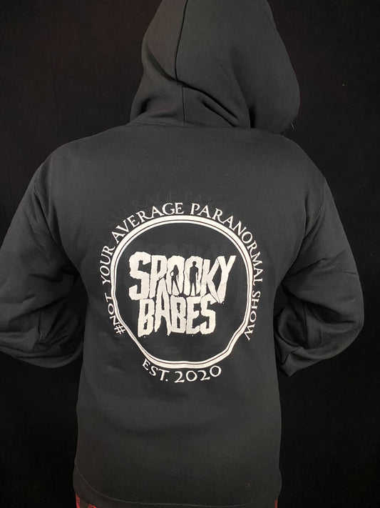 Spooky Babes Zip Up Hoodie Black W/ White Logo
