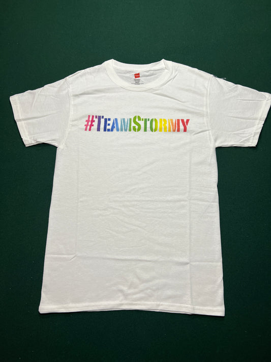 Team Stormy T-Shirt White w/ Rainbow Logo
